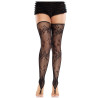 Leg Avenue - Bas Sans Pieds En Dentelle Florale Noir